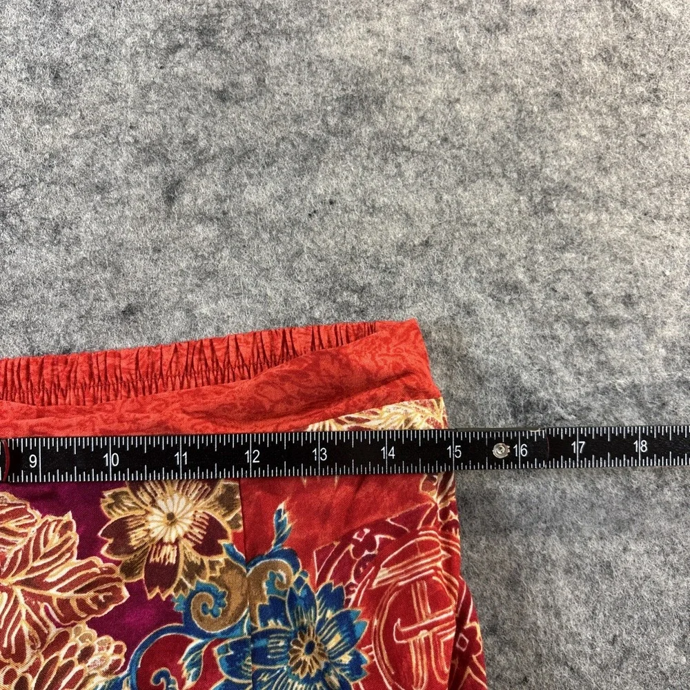 Vintage Metroline Skirt Women's Large Red Multi Paisley Floral Cottagecore Boho